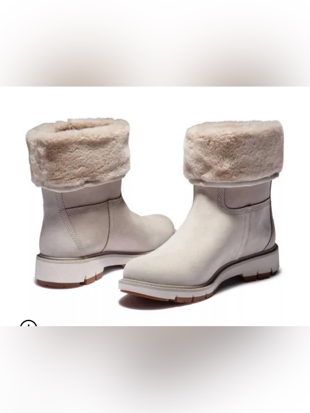 NWOT Timberland Women's Cream Faux Fur Cuff Winter Boots